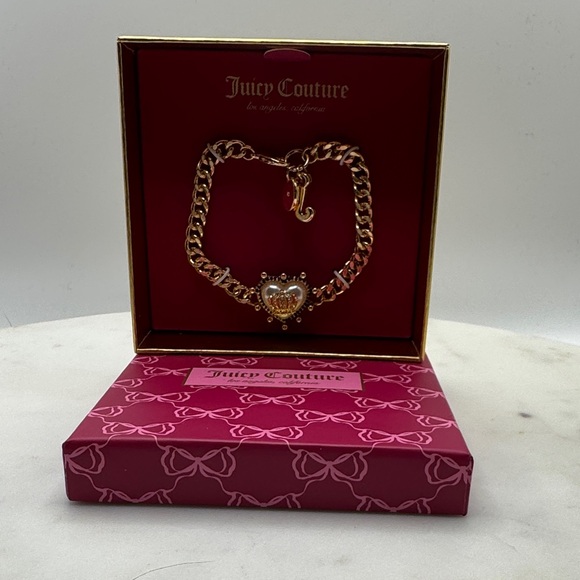 Juicy Couture Jewelry - Juicy Couture Gold Bracelet with Heart Charm NIB